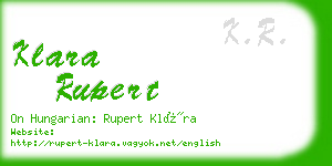 klara rupert business card